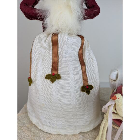 Byers' Choice Caroler Vintage 1991 Woman & Child Toddler Metal Sleigh Fur Muff - Picture 3 of 11